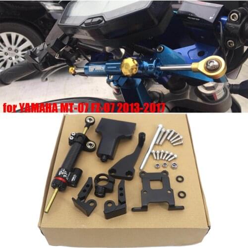MT07 FZ07 CNC Full Set of Steering Stabilizer Damper Mounting Bracket Kit for YAMAHA MT-07 FZ-07 MT 07 FZ 07 2014 2015 2016 2017