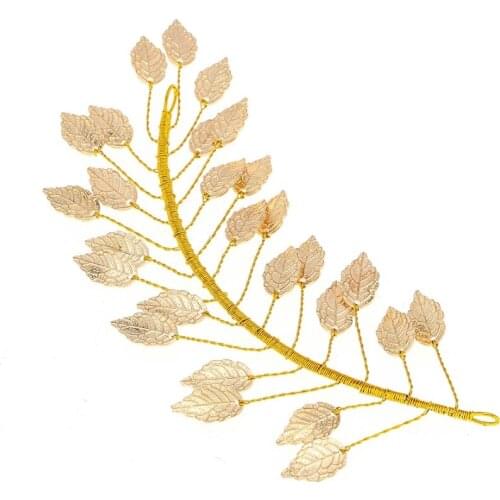 Greek Gold Leaf Bride Wedding Headbands Bridesmaid Headdress Bridal Headpiece For Women Forehead Head Wedding Hair Jewelry