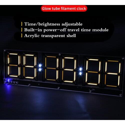 Pseudo glow clock hollow simple retro net red desktop clock ornaments birthday gift bedroom living room creative clock