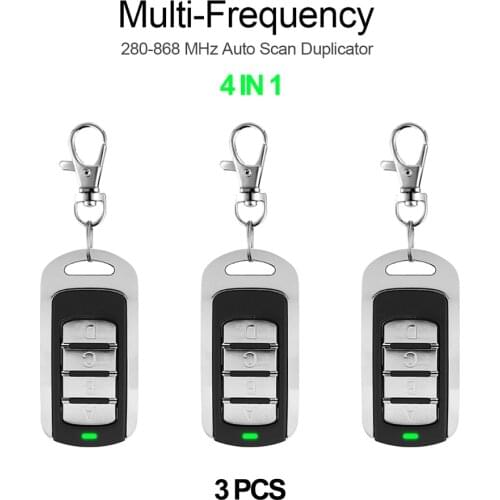 3pcs Remote Control Gate 4 in 1 Multiple frequency 287MHz to 868MHz DOORHAN CAME SOMMER HORMANN ECOSTAR LIFTMASTER Controller