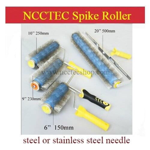 Spike spiked rollers with steel or stainless steel needle 6'' 9'' 10'' 12'' 20'' | 150 230 250 300 500mm epoxy Self Levelling