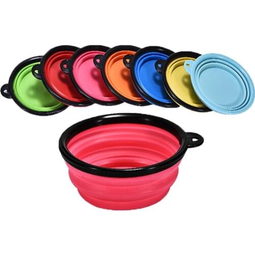 Dog Bowl Silicone Foldable Pet Cat Dog Food Water Feeder Travel Outdoor Bowl Pet Accessories Puppy Doggy Food Container