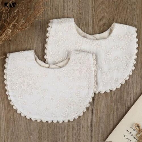 KLV Newborn Baby Boys Girls Embroidery Saliva Towel Kids Toddler Feeding Burp Cloth Cotton Bib Scarf