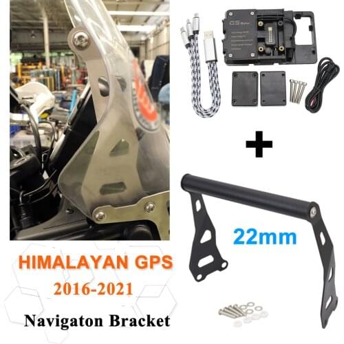 12/22mm USB Charger Mobile Phone Holder Stand Navigation Bracket For ROYAL ENFIELD HIMALAYAN 2016-2021 2020 2019 2018 2017