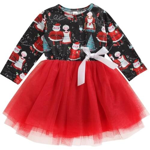 Ma&Baby 1-6Y Christmas Girls Dress 2021 New Toddler Children Kid Girl Red Tulle Tutu Dresses Party Xmas Costume DD40