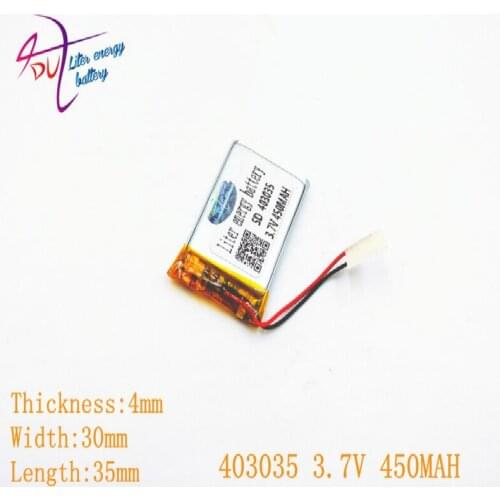 1pcs [SD] 3.7V,450mAH,[403035] Polymer lithium ion / Li-ion battery for TOY,POWER BANK,GPS,mp3,mp4,cell phone,speaker