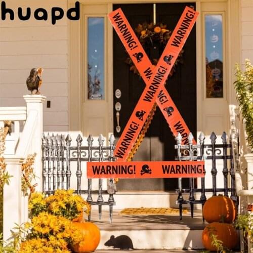 2pcs Halloween warning warning tape sign Halloween props party danger warning line belt home decoration 500x8.5cm