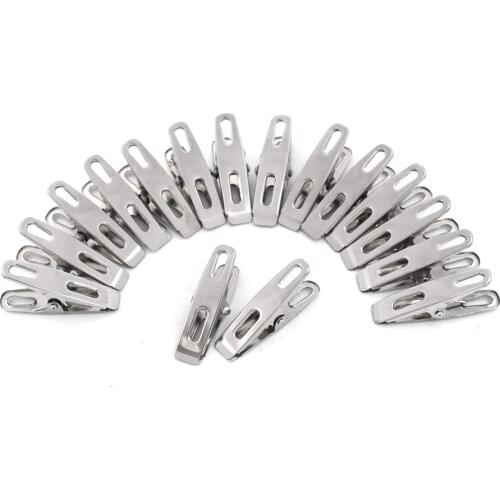 20pcs Clip Washing Towel Holder Clothes Pegs Stainless Steel Metal Clothes Pegs For Coat Pants Laundry Drying Hanger Beach Towel