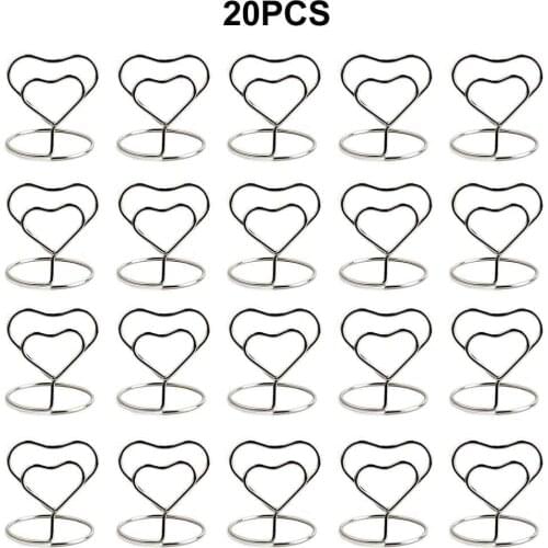 20pcs Steel Wire For Food Signs Multipurpose Wedding Party Table Decor Birthdays Photo Clip Memo Notes Place Card Holder Mini