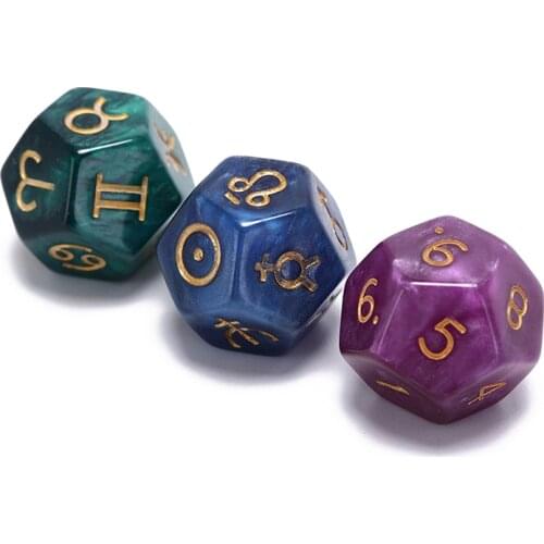 3Pcs 20mm Creative Astrological Dice Set Multi-Faceted Resin Dice For Constellation Games Entertainment