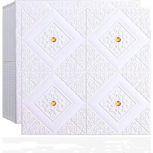 3D Ceiling Wall Stickers Soundproof Self-Adhesive Roof sticker TV background Decorative for living Bedroom Foam Wallpaper