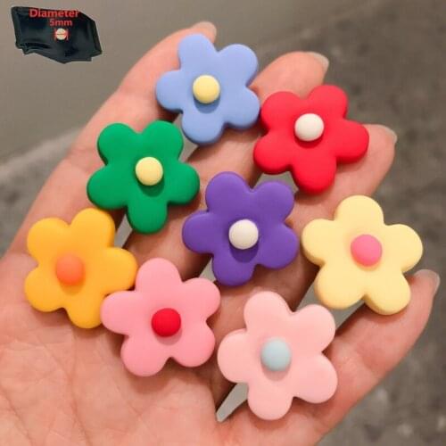 8PCS Resin Cute Cartoon Fridge Magnetic Sticker Lovely Colorful Little Flower Refrigerator Magnet Message Holder Free Shipping