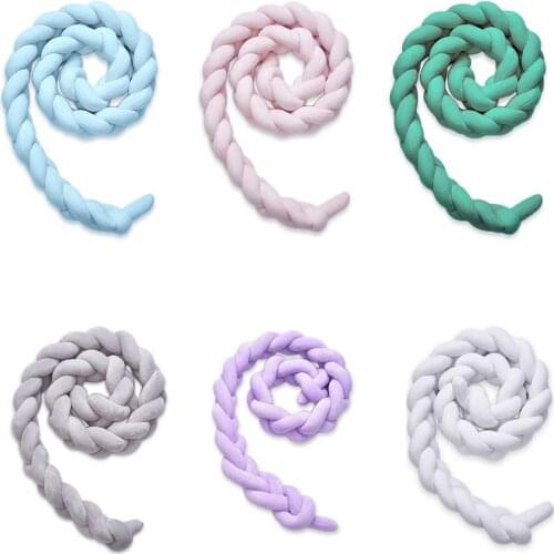 1M/1.5M/2M Baby Bed Bumper Nordic Children Room Decoration Twist Bed Circumference - Denmark Knot Long Knot Ball Pillow