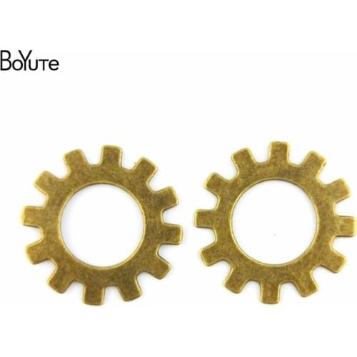 BoYuTe (50 Pieces/Lot) 25MM Antique Bronze Plated Metal Zinc Alloy Steampunk Gear Pendant Vintage Charms for Jewelry Making