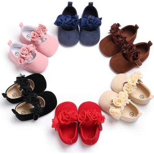 Floral Baby Newborn Toddler Girl Crib Shoes Pram Soft Sole Prewalker Anti-slip Baby Shoes First Walkers 0-18M