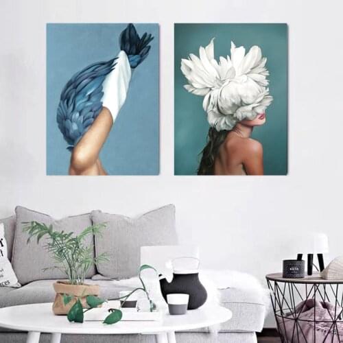 Character Living Room Decoration Sofa Background Wall Beauty Triptych Restaurant Mural Art Character Abstract Painting Core