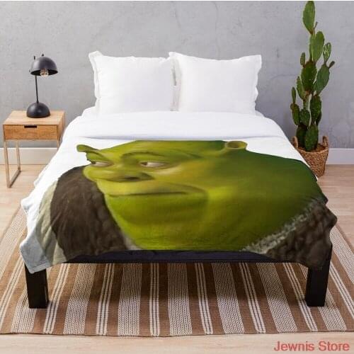 Shrek meme Throw Blanket Throws for Girls Boys Childrens Kids Adult Gift Home Bedroom Decoration Flannel