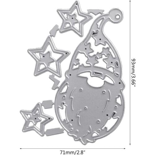 DIY Star Santa Claus Embossing Card Knife Mould, Carbon Steel Printing Steel Mould for Album Paper Card Making