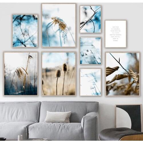 Dead Grass Branches Reed Lake Leaf Quote Wall Art Canvas Painting Nordic Posters And Prints Wall Pictures For Living Room Decor