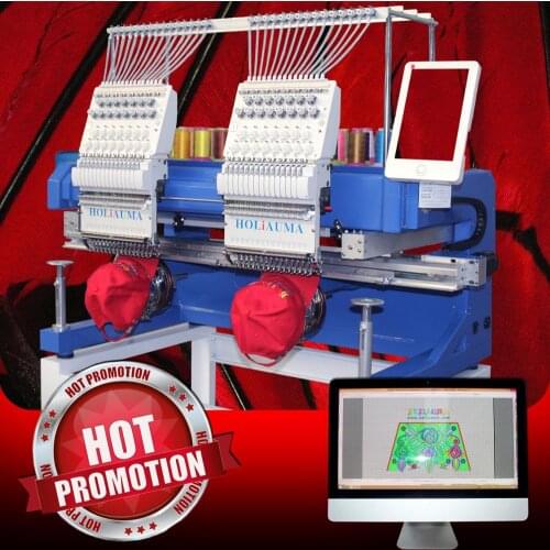 China 10 years service ! Computerized 3D Hat Embroidery Machine Two Head China Factory Price Quality like Tajima barudan machine