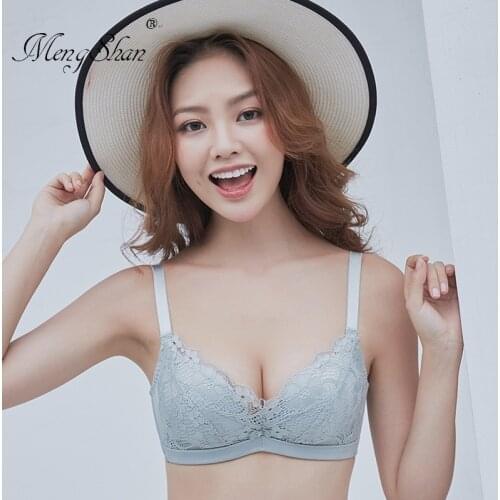 MengShan New Sexy Lace Bra Comfortable gathering lingerie femme Adjustment type bra push up Wireless push up bra