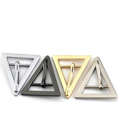 1pcs Metal Triangle Belt Buckle New Style Fashion Single Pin Buckle for DIY Leather Craft Bag Strap Belt Garment Webbing 4 Color