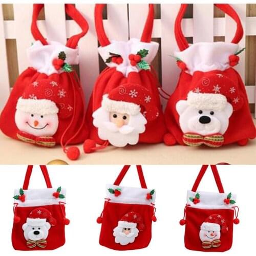 Cute Christmas Party Decor Gift Bags Sweet Candy XMAS Stocking Handbag