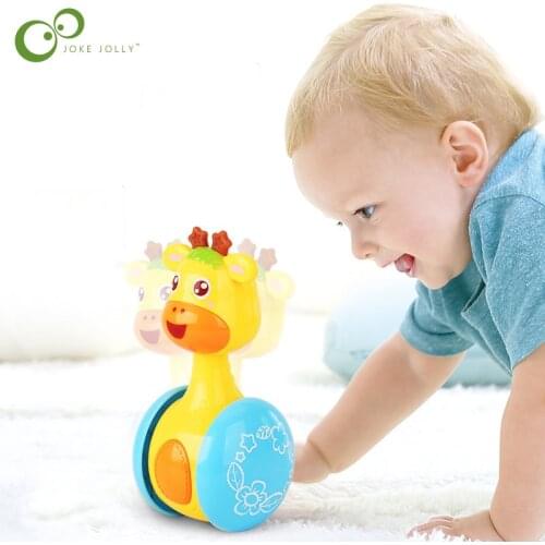 Multifunctional Baby Sliding Cute Cartoon Deer Tumbler Rattle Children Early Educational Toys Safe Bite Fall Resisitance DDJ
