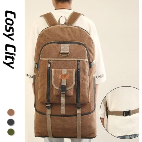 Fashion Men Canvas Military Tactical Backpack Male Shoulder Travel Hiking Back Bag Camping Sport Bagpack Techwear Rucksack