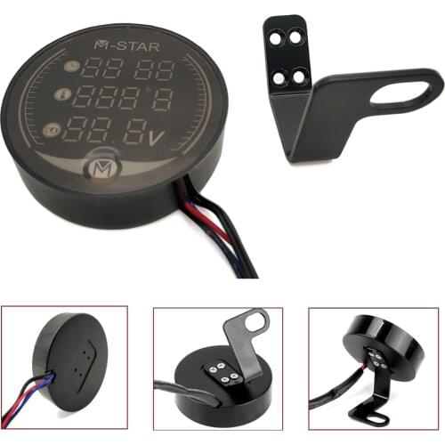 Motorcycle Voltmeter Time Temperature LED 3-in-1 LED Digital Voltage Meter For Honda cbf 600f cbr 600 f 650f 900 rr 250 r 500r