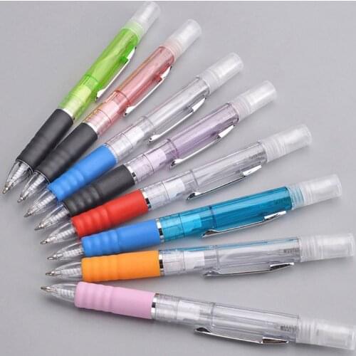 10Pcs Spray Pen Portable Refillable Writing Spray Mister Gel Ballpoint Pens Kit M17F