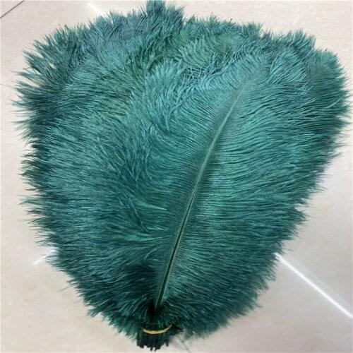 The New 50pcs/lot Fluffy Dark Green Ostrich Feather 40-45cm/16-18inches Accessories Wedding Christmas Celebration DIY Decoration