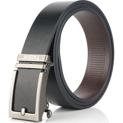 New Men Belt High Quality Leather Belt Male Dress Strap Tactical Belts Automatic Buckle Belt Genuine Leather Waist belt Brown