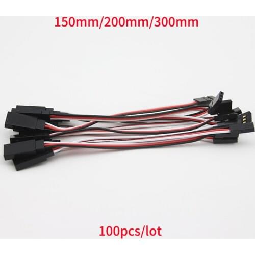 OliYin wholesale price 100PCS 150mm 15cm 20cm 30cm servo extension lead cord wire FEMALE+MALE CABLE for Futaba JR