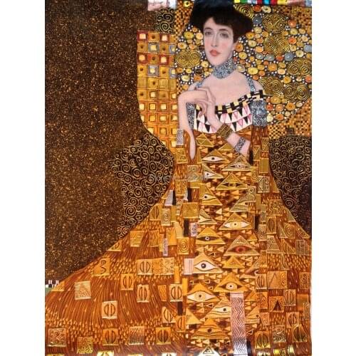 Wholesale Women Portrait Oil Painting Reproductions Portrait of Adele Bloch-Bauer I, 1907 by Gustav Klimt Paintings for Bedroom