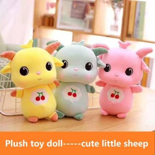 Big Eye Sheep Doll Cartoon Lovely Mengmeng Wool Fur Toy Little Sheep Puppet Doll Birthday Gift Plush Doll