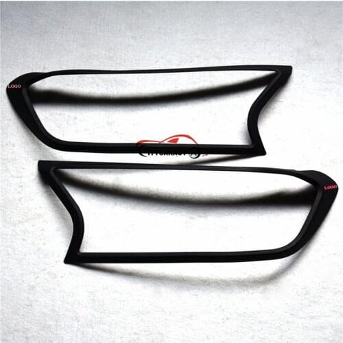 CITYCARAUTO fit for 2015-2017 Ranger Black color red letter front lamp coer Head light cover accessory for ranger accessories