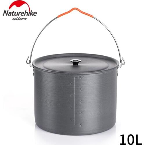 Naturehike 4L 6L 10L Camping Hanging Pots Camping Tripod for Fire Hanging Pot Outdoor Campfire Cookware Picnic Cooking Tableware