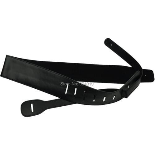 PU Leather Guitar Strap 2-1/2" Wide Black