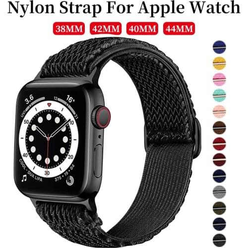 New Sport Solo Loop Band for Apple Watch Series 6 Se 5 4 3 Fabric Nylon Bracelet for IWatch 44mm 40mm 38mm 42mm Free Adjustment
