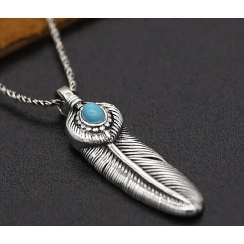 S925 Sterling Silver Jewelry Vintage Thai Silver Men And Women Takahashi Goro Handmade Eagle Feather Male And Female Pendants