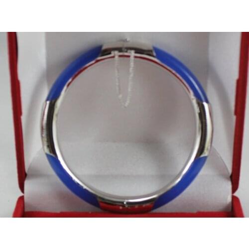 Generious 57 MM 7.5 polegadas bleu shone bracelet pour dame