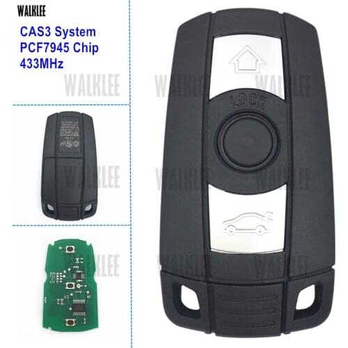 WALKLEE Car Remote Auto Smart Key work for BMW CAS3 Keyless Entry System 433MHz PCF7945 Chip Door Open/Lock Control