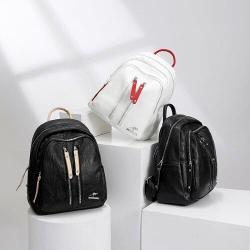 Bags For Women 2021 High Quality Designer Multifunctional Female Backpack Large Capacity Fashion Trend Zipper Ladies Bag Black
