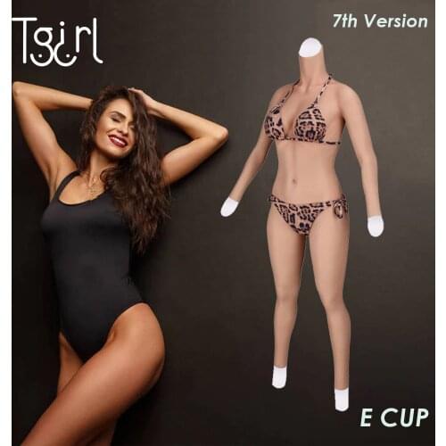 Tgirl 7th Version Shemale Silicone Body Suits Fullbody Long Length Pants Transgender Crossdress Drag Queen Cosplay Breast Forms