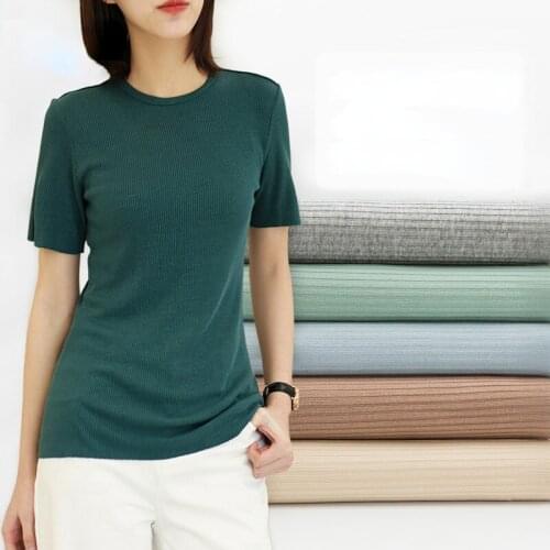 Pure Cotton Solid Color Cloth Fabric Pit Thread Trouser Shirt Rib Dress T-shirt DIY Handmade Sewing Clothes Blanket Materials
