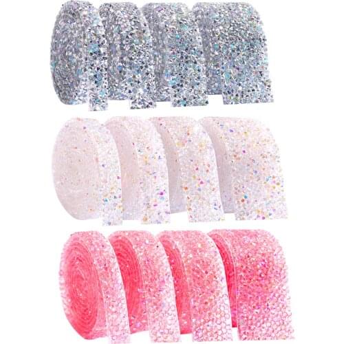 High-quality New DIY Clothing Accessories Accessories Chaotic Drill Hot-melt Drill Strip Hot-melt Adhesive Drill Belt 1-3cm/yard