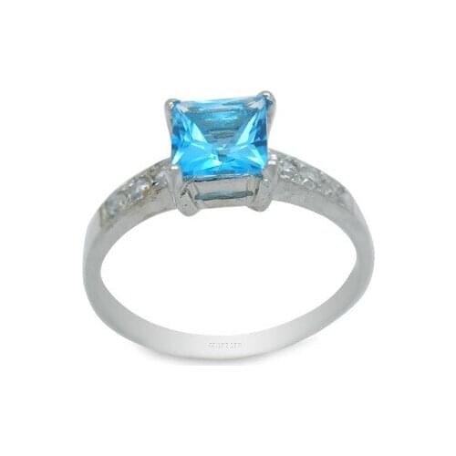 CoLife Jewelry 100% Real Silver Topaz Ring for Woman 5mm VVS Grade Topaz Silver Ring Brithday Gift for Woman