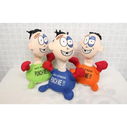 Funny Electronic Punch Me Anti Press Doll Soft Plush Toys Punching And Screaming Sound Vent Toys Cute Stuffed Toy Birthday Gift