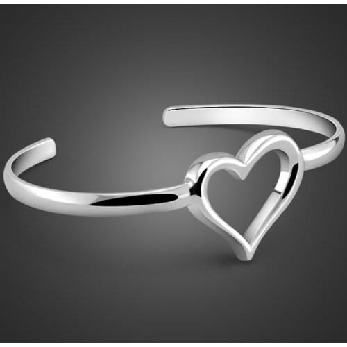 Yasmin NEW Fashion 925 sterling silver solid silver lady fashion delicate hollow Bracelet jewelry silver love Valentines Day